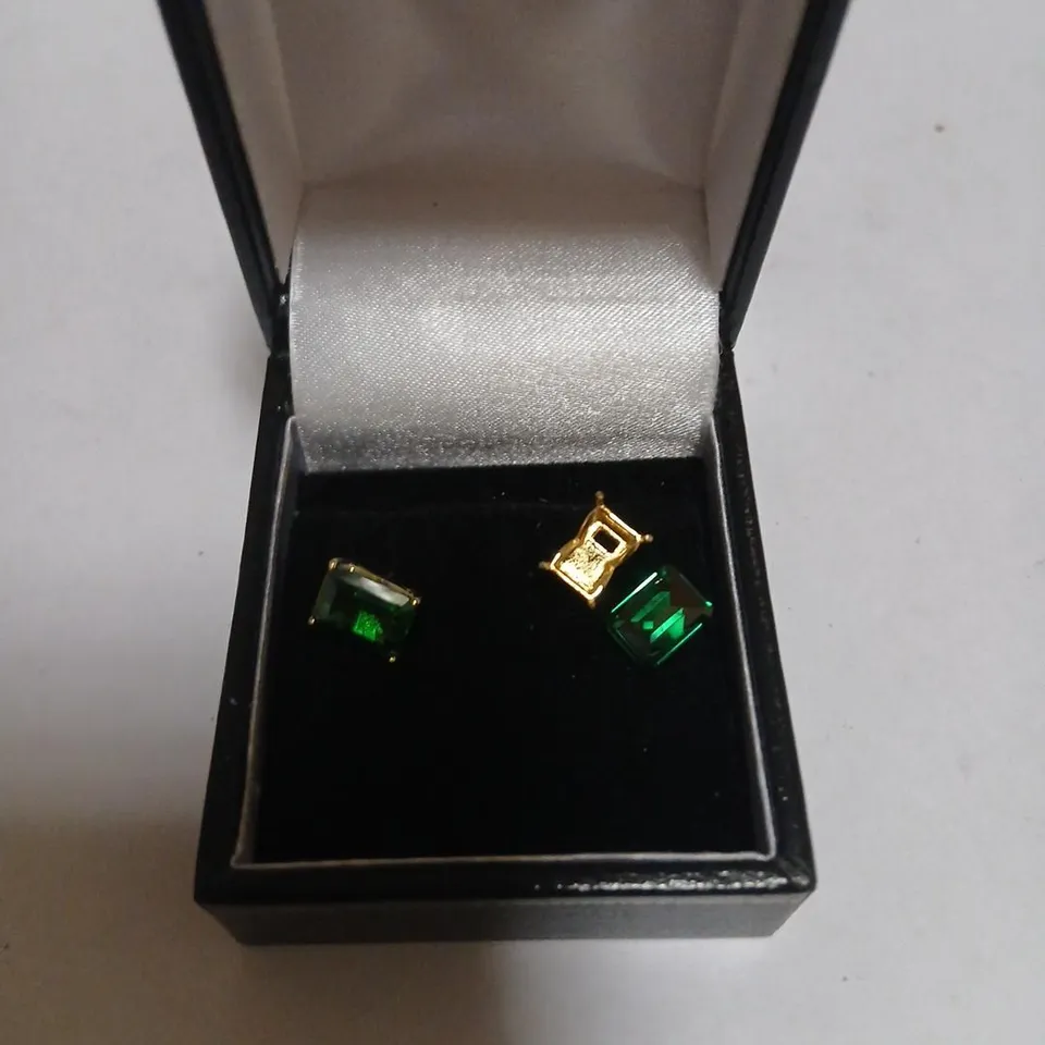 DIAMONIQUE 3.0CT EMERALD CUT STUD EARRINGS 
