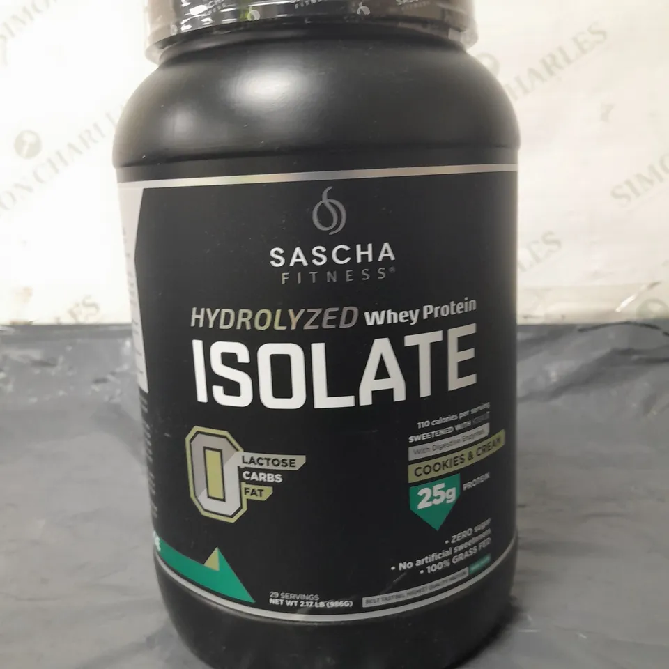 SASCHA FITNESS HYDROLYSED WHEY PROTEIN ISOLATE 986G - COOKIES & CREAM