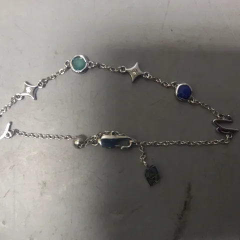 BOXED ABBOTT LYON CUSTOM INITIAL BRACELET IN SILVER W. JEWEL EFFECT