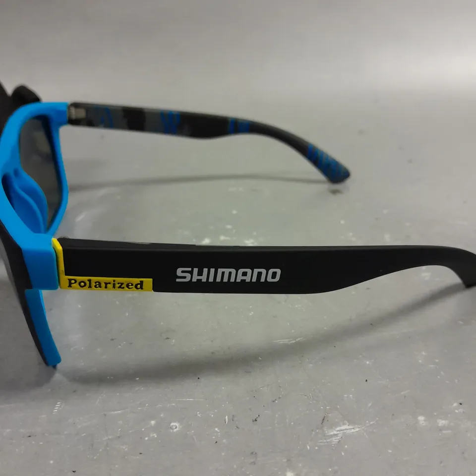 SHIMANO POLARISED GLASSES WITH BLUE/BLACK FRAMES