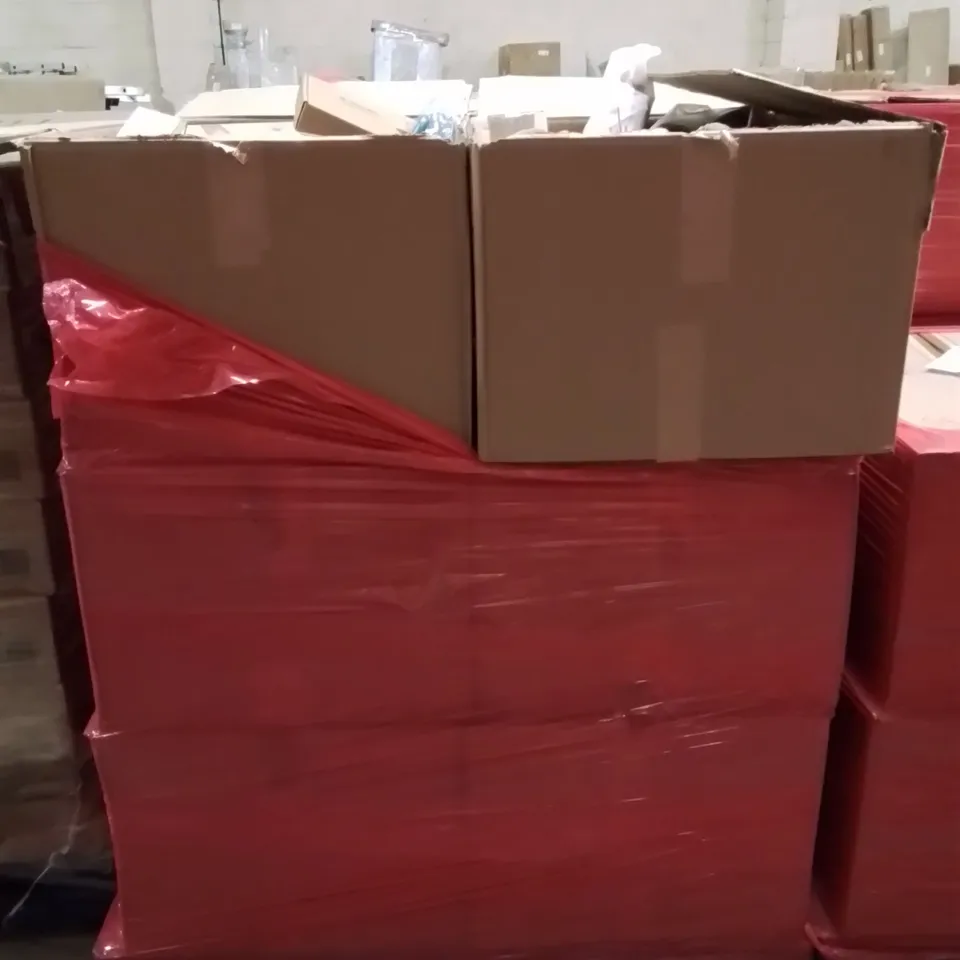 PALLET CONTAINING 6 BOXES OF ASSORTED HOUSEHOLD ITEMS TO INCLUDE: GREETINGS CARDS, HERB GRINDER, MACH UP TUBS,  AND LOTS MORE UNMARKED BOXED ITEMS 