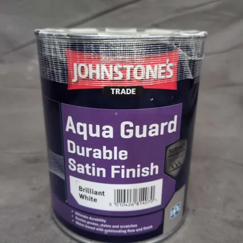 JOHNSTONES TRADE AQUA GUARD DURABLE SATIN FINISH PAINT – BRILLIANT WHITE - 1L