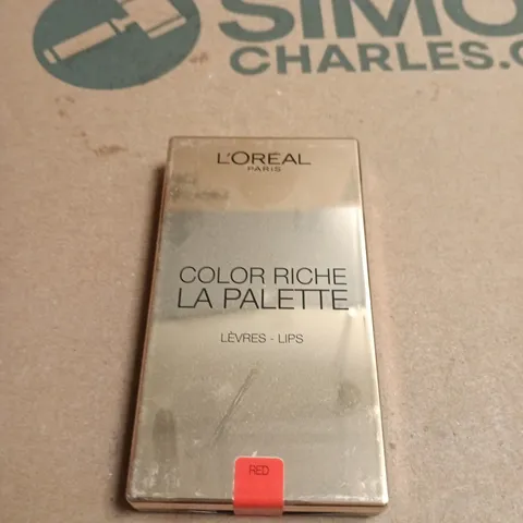 BOX OF APPROXIMATELY 12 L'OREAL COLOUR RICHE LA PALETTE LIPSTICK PALETTES RED