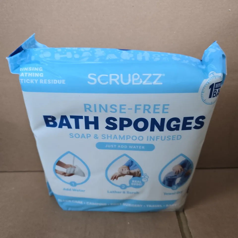 SCRUBZZ 75 PIECE RINSE FREE BATH & SHOWER SPONGES 
