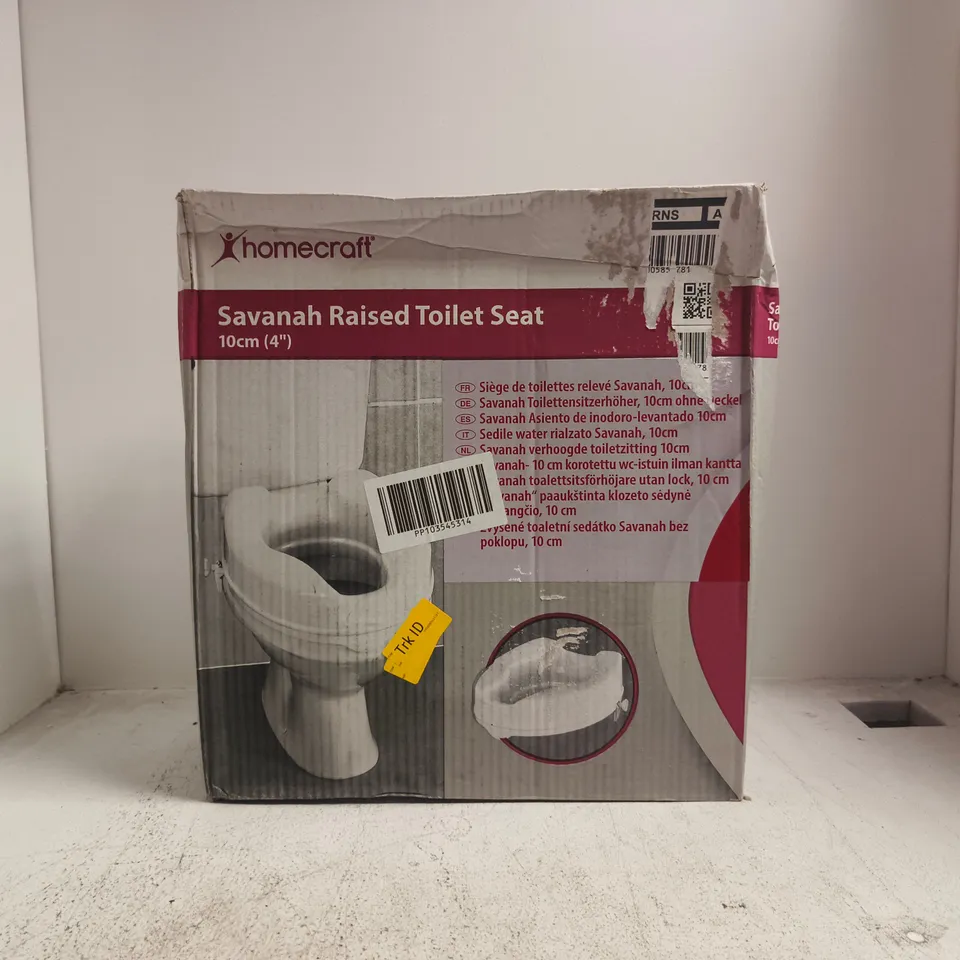 BOXED HOMECRAFT SAVANAH RAISED TOILET SEAT - 10CM (4")