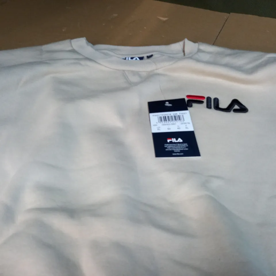 FILA CREW NECK SWEATER IN OXFORD TAN - XL