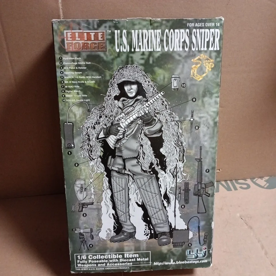 BOXED ELITE FORCE US MARINE CORPS SNIPER 1/6-SCALE COLLECTIBLE FIGURES