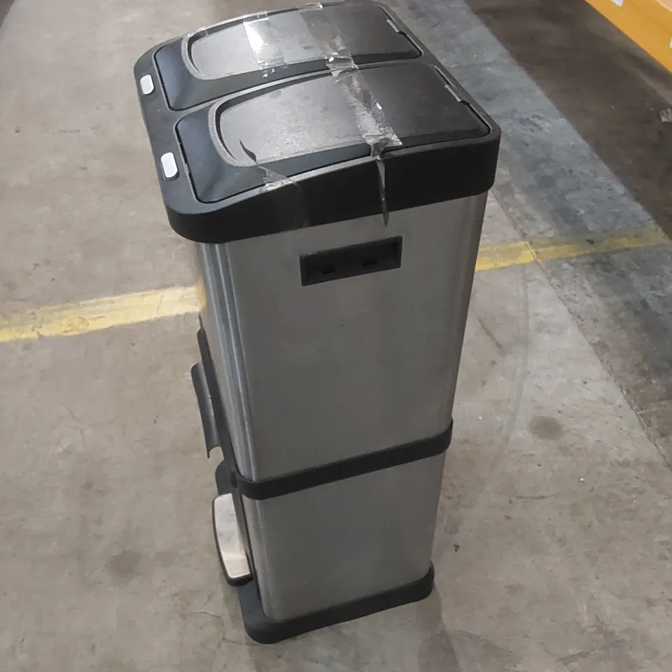 COSTWAY STAINLESS STEEL AND PLASTIC DUAL BIN