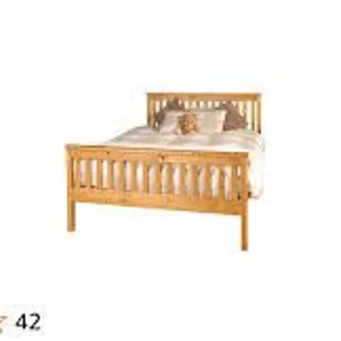 BOXED ALOIS BED FRAME DOUBLE - CARAMEL 