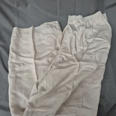 REISS VERA-WAISTBAND LINEN BLEND BOTTOMS IN OATMEAL - 14R