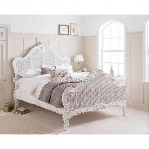 BRAND NEW BOXED HOMES DIRECT 365 VERSAILLES LOUIS ANTIQUE WHITE BED SUPERKING (4 BOXES)