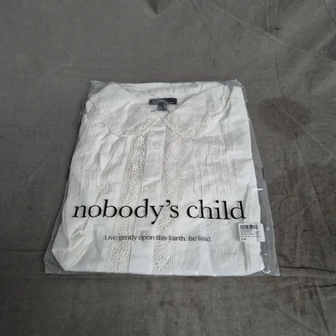 NOBODY'S CHILD WHITE BRODERIE BLOUSE – UK 12