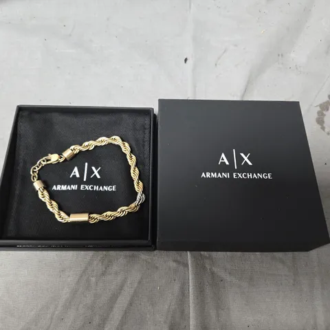 ARMANI EXCHANGE GOLD-TONE STAINLESS STEEL CHAIN BRACELET - COLLECTION ONLY