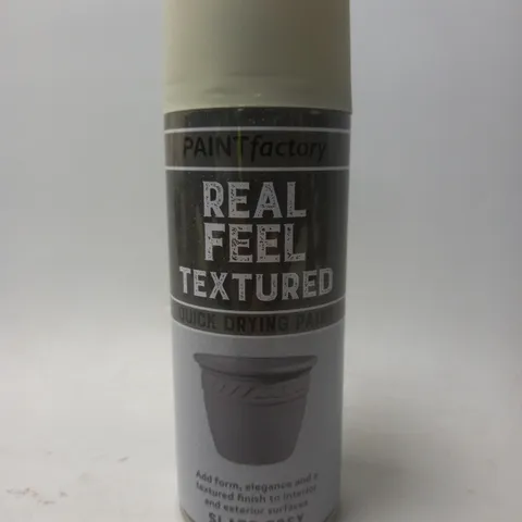 BOX OF 12 REAL FEEL TEXTURED QUICK DRYING PAINT - SLATE GREY - 400ML - COLLECTION ONLY 
