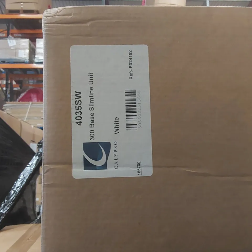 PALLET CONTAINING A LARGE QUANTITY OF BATHROOM FURNITURE PARTS INCLUDING: BASE SLIMLINE UNIT CARCASSES ECT