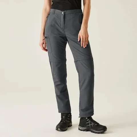 REGATTA WOMEN'S CHASKA III ZIP OFF WALKING TROUSERS SEAL GREY SIZE 14