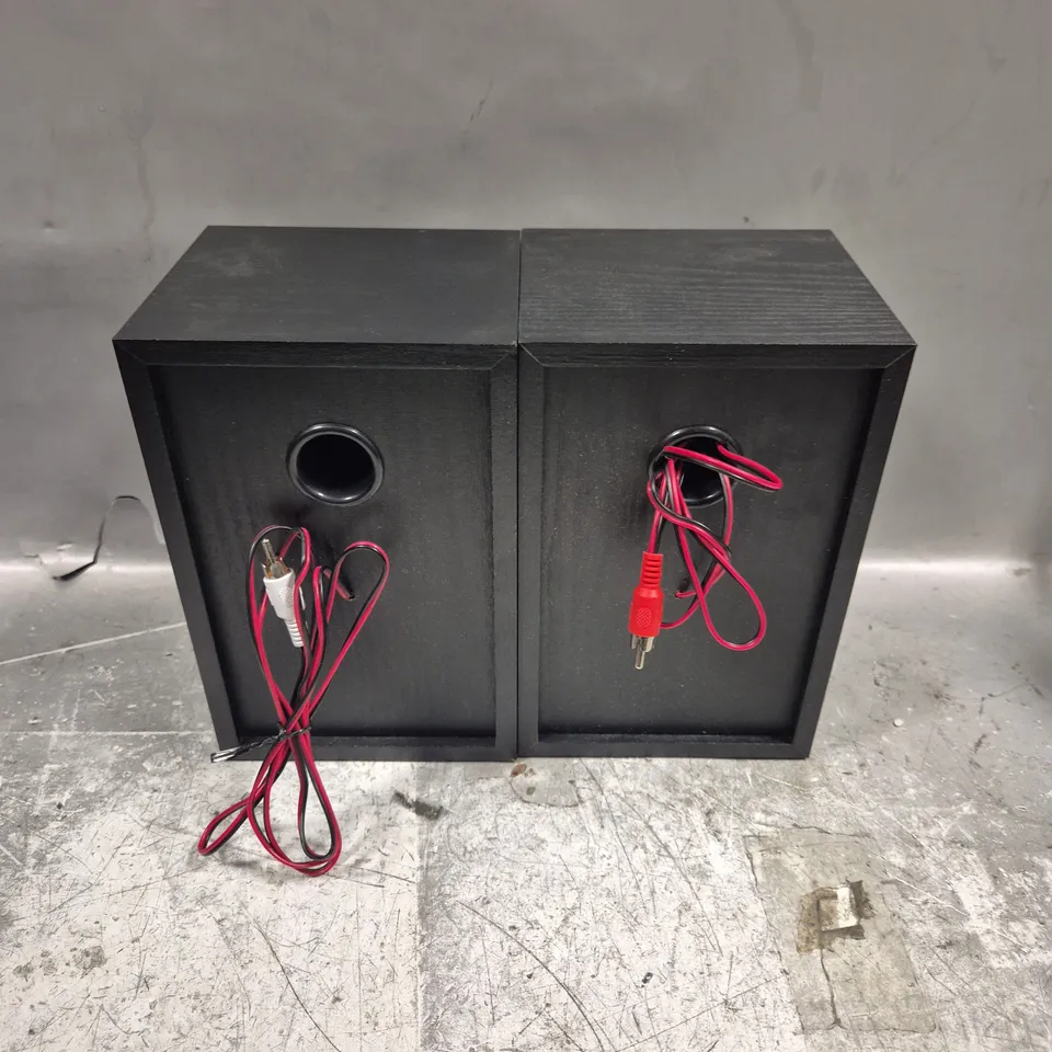 PAIR OF LENCO WOODEN SPEAKERS IN BLACK