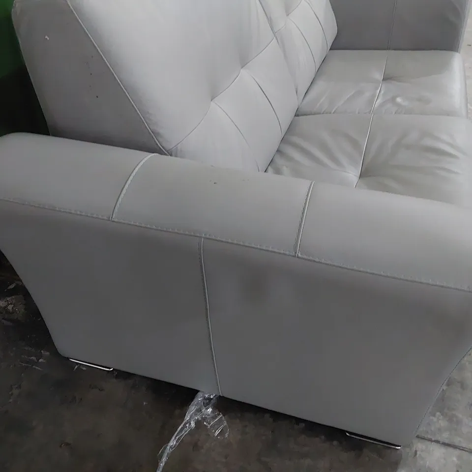 DESIGNER METAL ACTION SOFA BED GREY LEATHER 