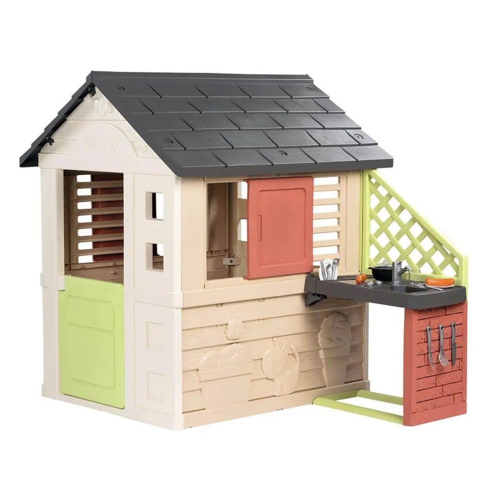 BOXED SMOBY LIFE NATURE PLAYHOUSE WITH SUMMER KITCHEN - COLLECTION ONLY 