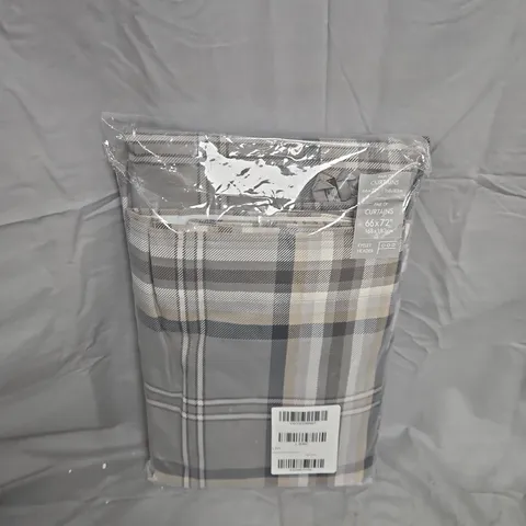 PAIR OF CURTAINS - PLAID PATTERN, 66X72 IN (168X183 CM)