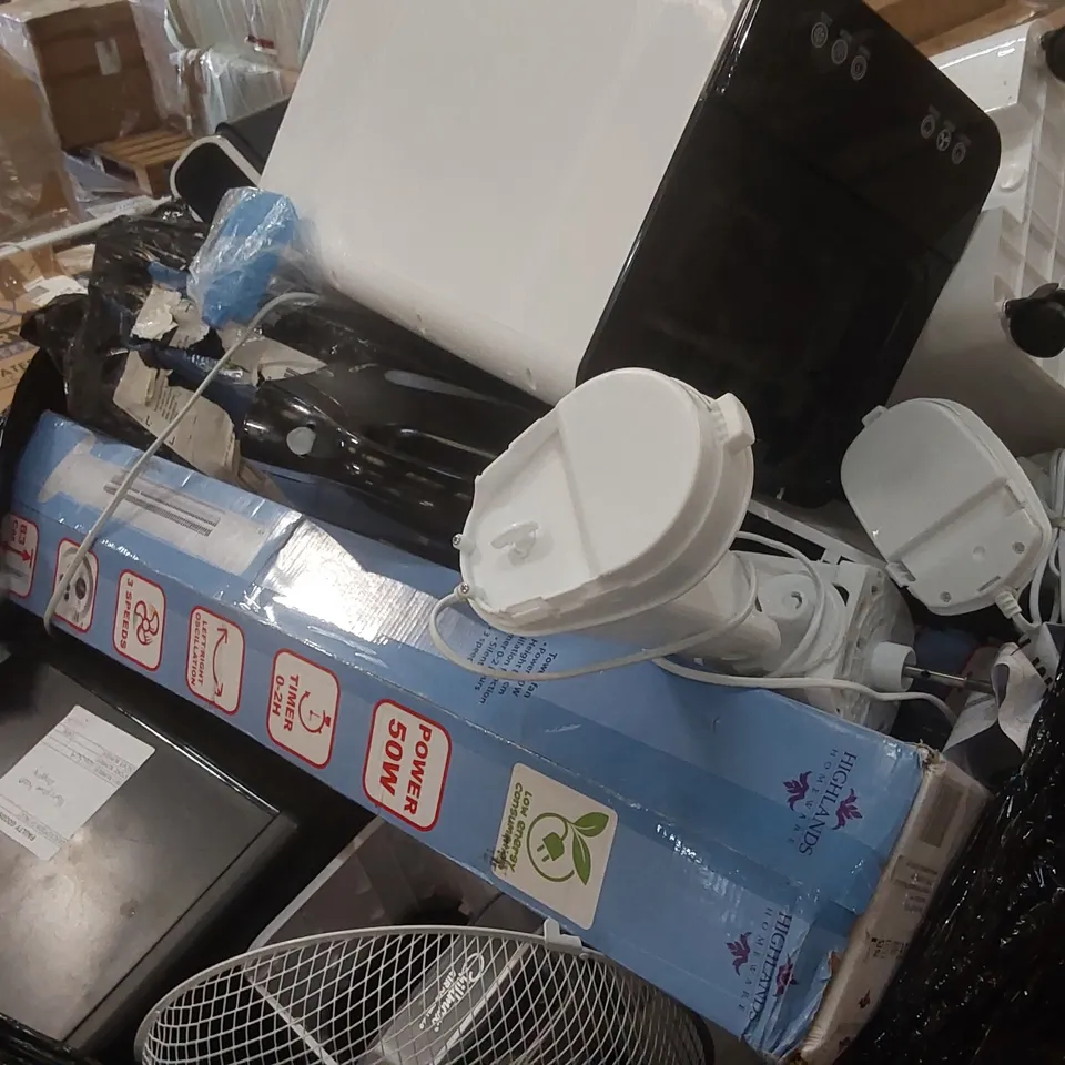 PALLET CONTAINING A VERY LARGE QUANTITY OF ASSORTED ITEMS INCLUDING: AIR FRYERS, FANS, AIR COOLERS, DAEWOO KETTLE ECT