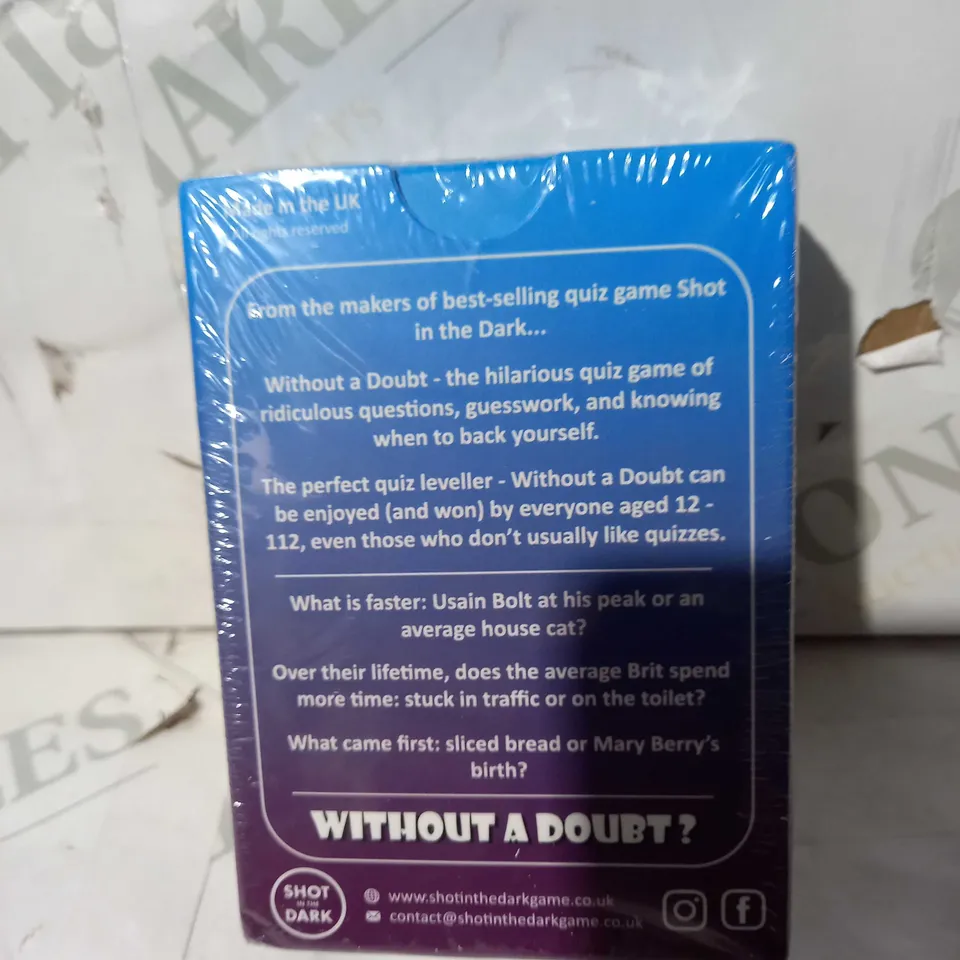 SHOT IN THE DARK - WITHOUT A DOUBT? QUIZ GAME