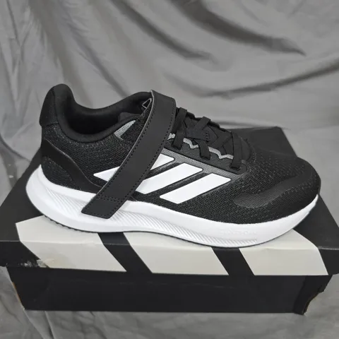 ADIDAS RUN FALCON 5 EL C KIDS' TRAINERS, BLACK/WHITE UK 2