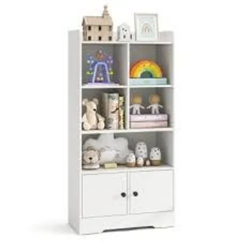 BOXED FREESTANDING BOOKCASE WITH 2 STORAGE CABINETS AND 5 CUBBIES (1 BOX)