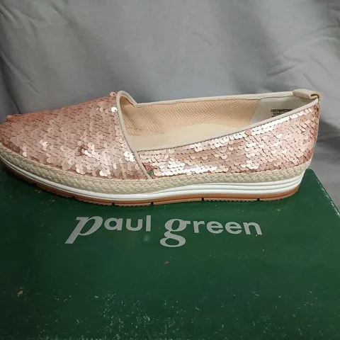 PAUL GREEN ROSE PINK SEQUIN SLIP-ON SHOES β UK 6 (EU 37)
