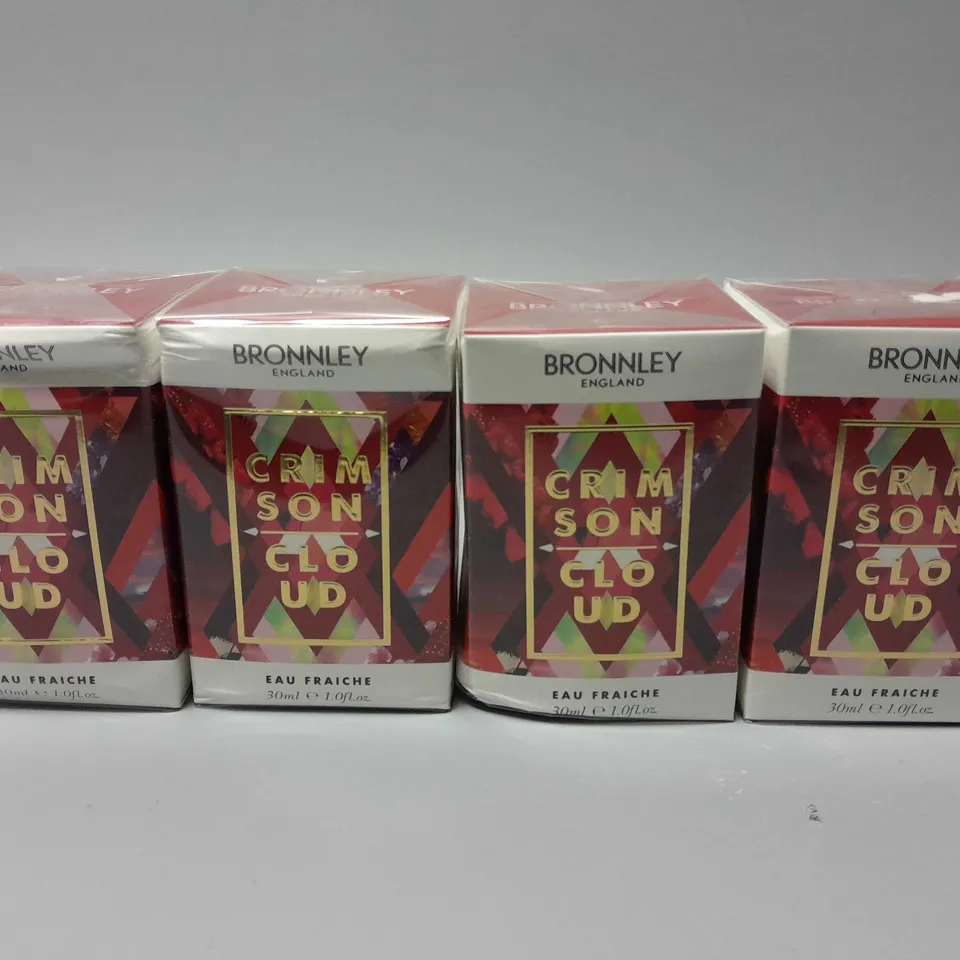 4 BOXED AND SEALED BRONNLEY CRIMSON CLOUD EAU FRAICHE (4 x 30ml)