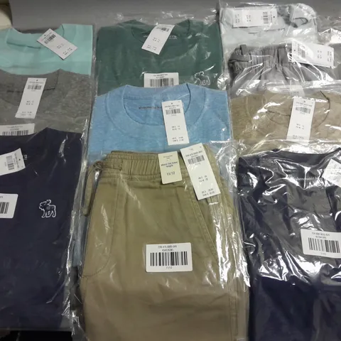 LOT OF 17 ASSORTED BAGGED ABERCROMBIE & FITCH KIDS CLOTHING ITEMS - ALL 11/12