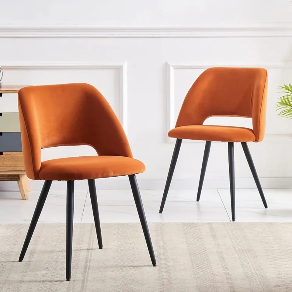 BOXED EFRAT UPHOLSTERED SIDE CHAIRS, SET OF 2 - BLACK (1 BOX)