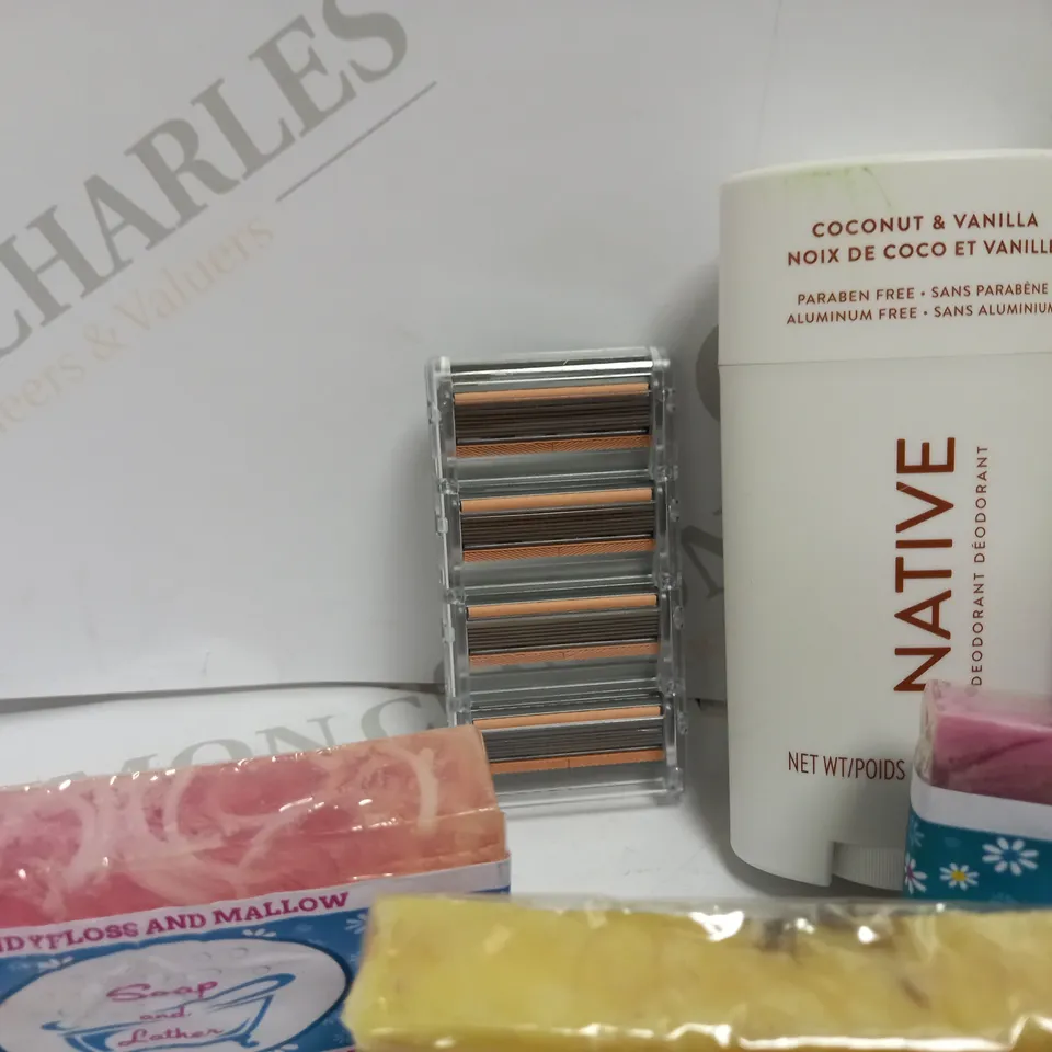 LOT OF APPROX 7 TO INCLUDE CRUELTY FREE VEGAN SOAP , BATHBOMBS , HAND CREAM , ETC