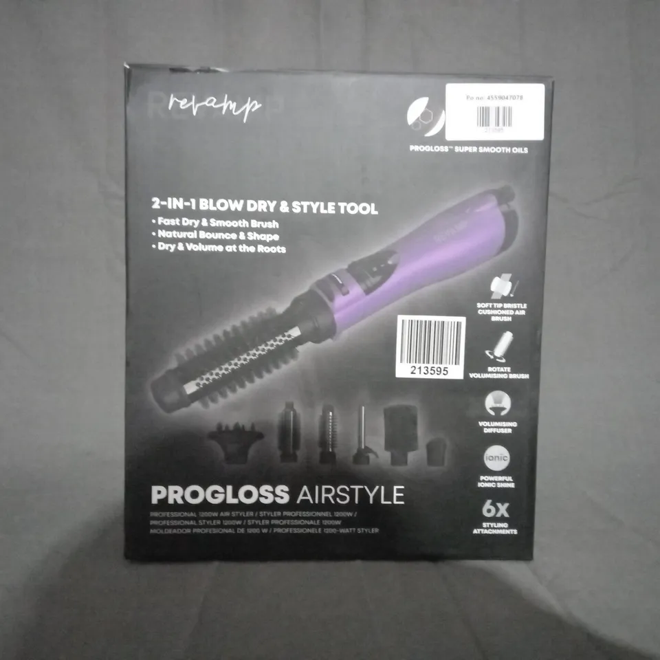 BOXED REVAMP PROGLOSS AIRSTYLE 2-IN-1 BLOW DRY & STYLE TOOL 
