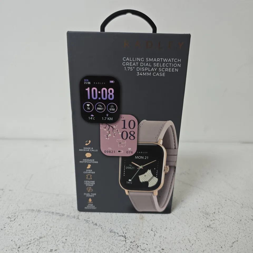 BOXED RADLEY PETITE CASE PINK LEATHER STRAP CALLING SMART WATCH
