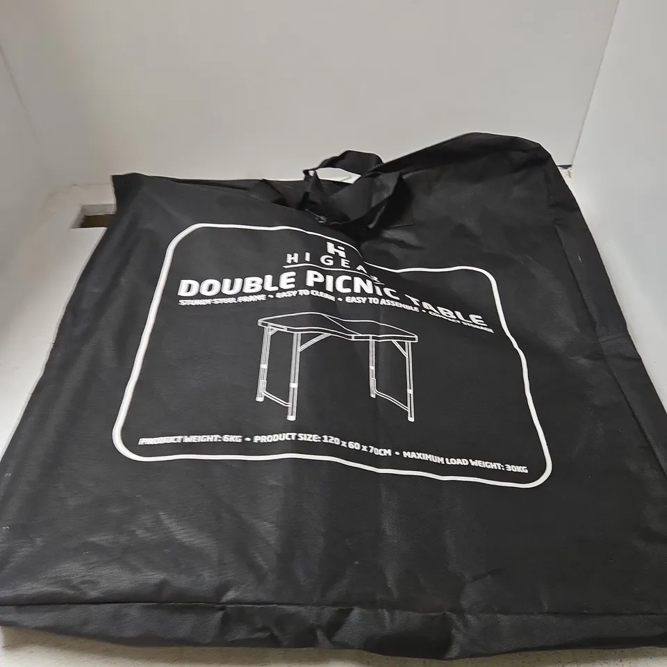 HIGEAR DOUBLE PICNIC TABLE – PORTABLE GARDEN TABLE IN CARRY BAG