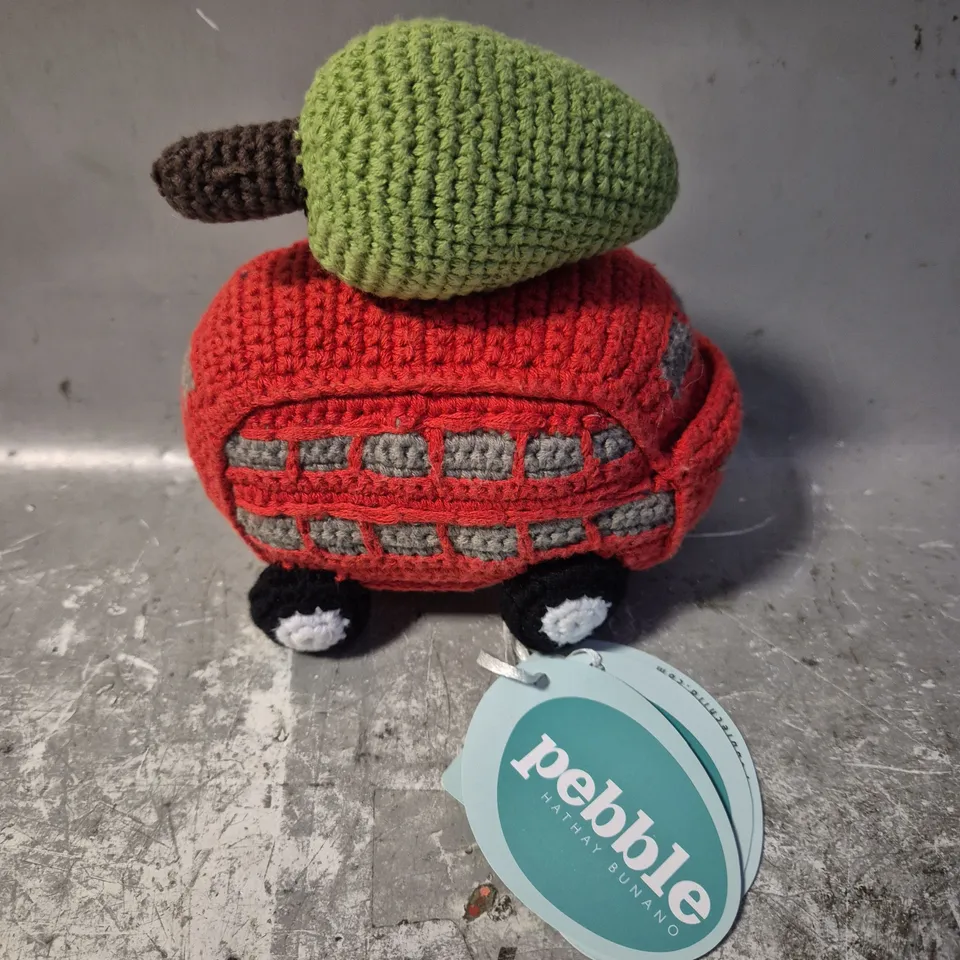 PEBBLE FESTIVE RATTLE BUS PLUSH 