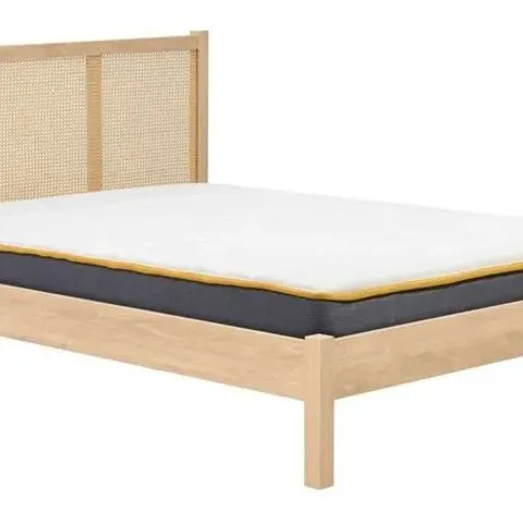 BOXED 135CM CROXLEY RATTAN BED - BLACK (2 BOXES)