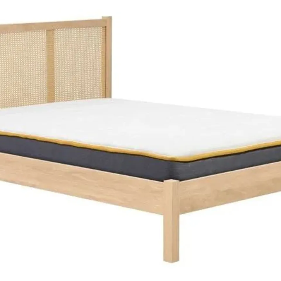 BOXED 135CM CROXLEY RATTAN BED - BLACK (2 BOXES)