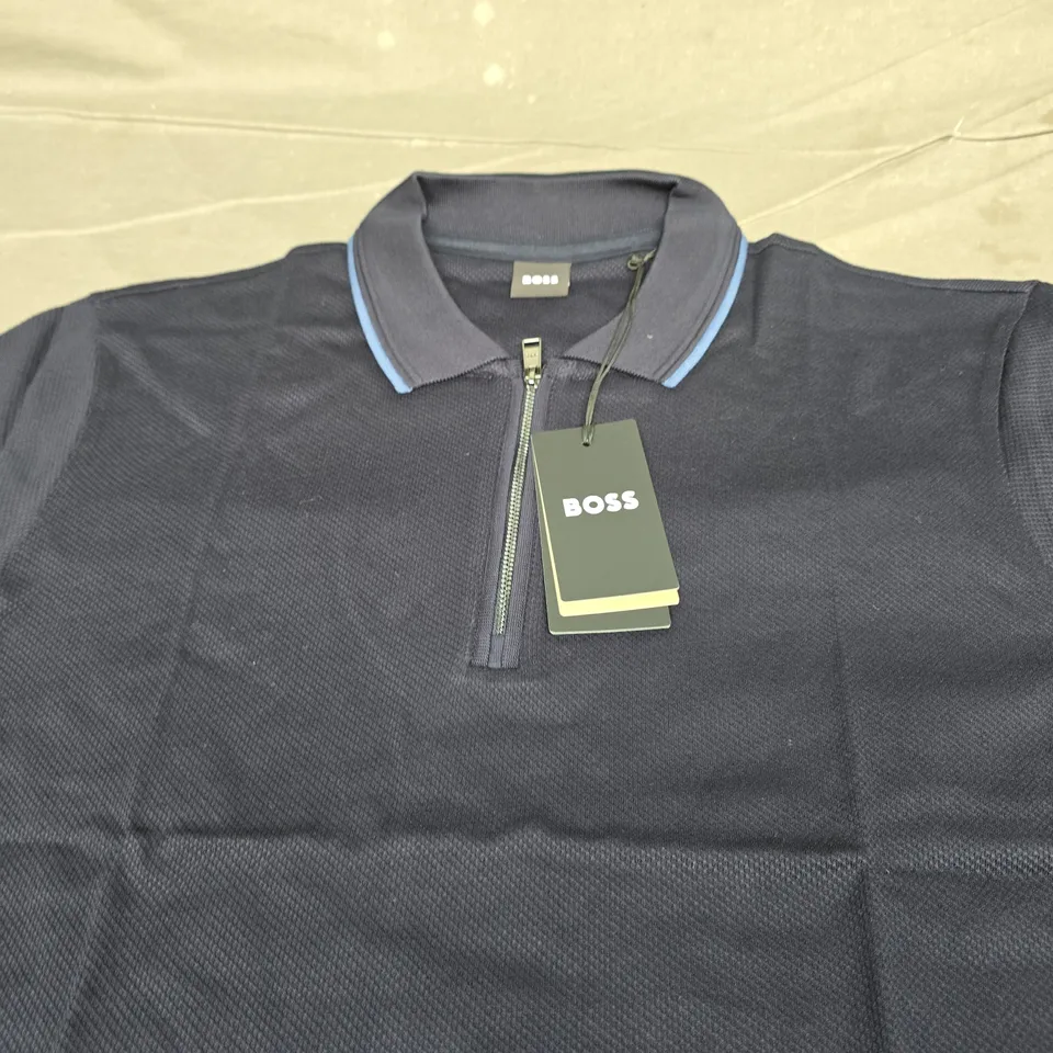 HUGO BOSS 1/4 ZIP SHIRT - SIZE XL