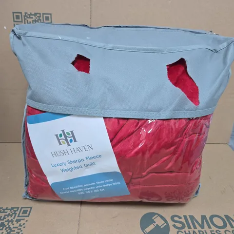 HUSH HAVEN LUXURY SHERPA FLEECE WEIGHTED QUILT – 150 X 203 CM