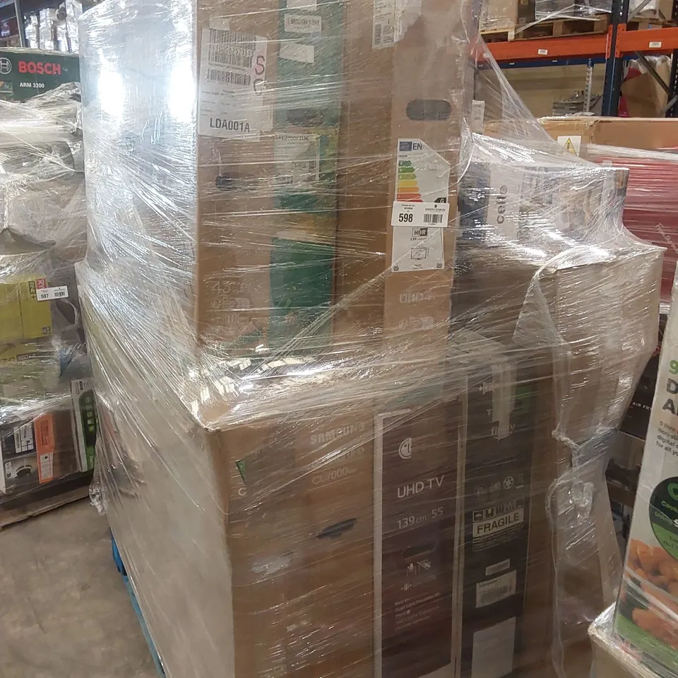 PALLET OF APPROXIMATELY 11 UNPROCESSED RAW RETURN TELEVISIONS TO INCLUDE;