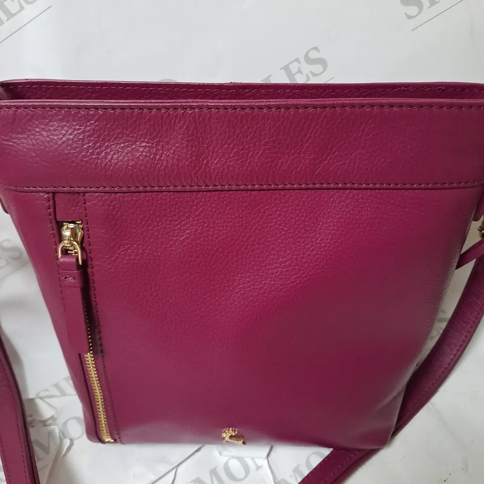 ASH WOOD LEATHER CROSSBODY BAG IN NAVY 