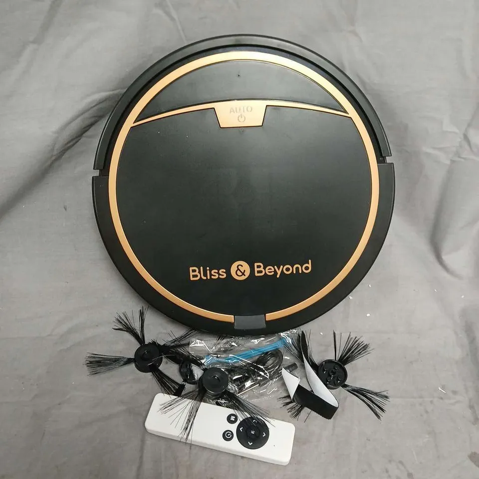 BLISS & BEYOND ROBOT VACUUM CLEANER – BLACK WITH REMOTE AND ACCESSORIES