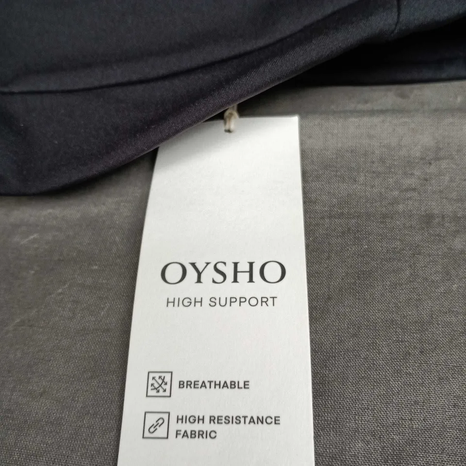 OYSHO HIGH SUPPORT SPORTS BRA – BLACK UK M