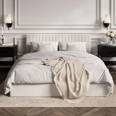 BOXED BERLIN MILK OTTOMAN BED//SIZE: SINGLE - MILK WHITE (2 BOXES)