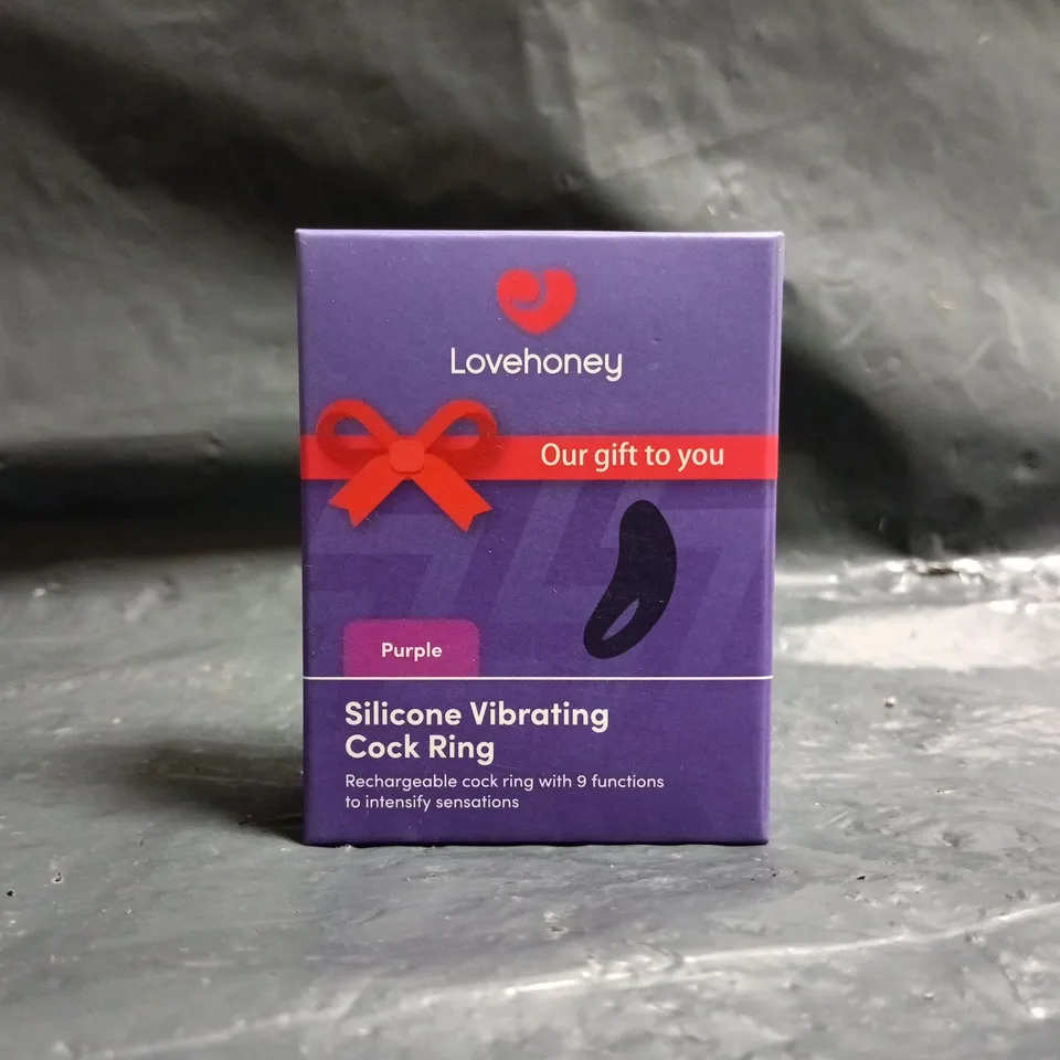 BOXED LOVEHONEY PURPLE SILICONE VIBRATING COCK RING