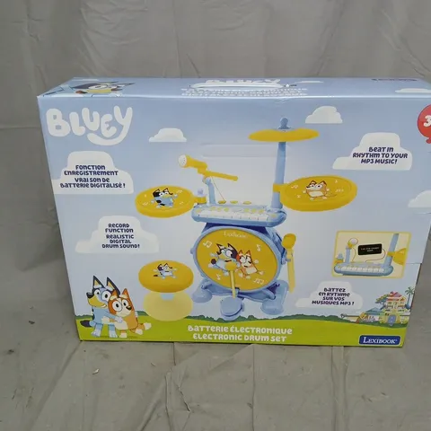 BOXED BLUEY ROCK BAND ELECTRONIC DRUM SET WITH SEAT 