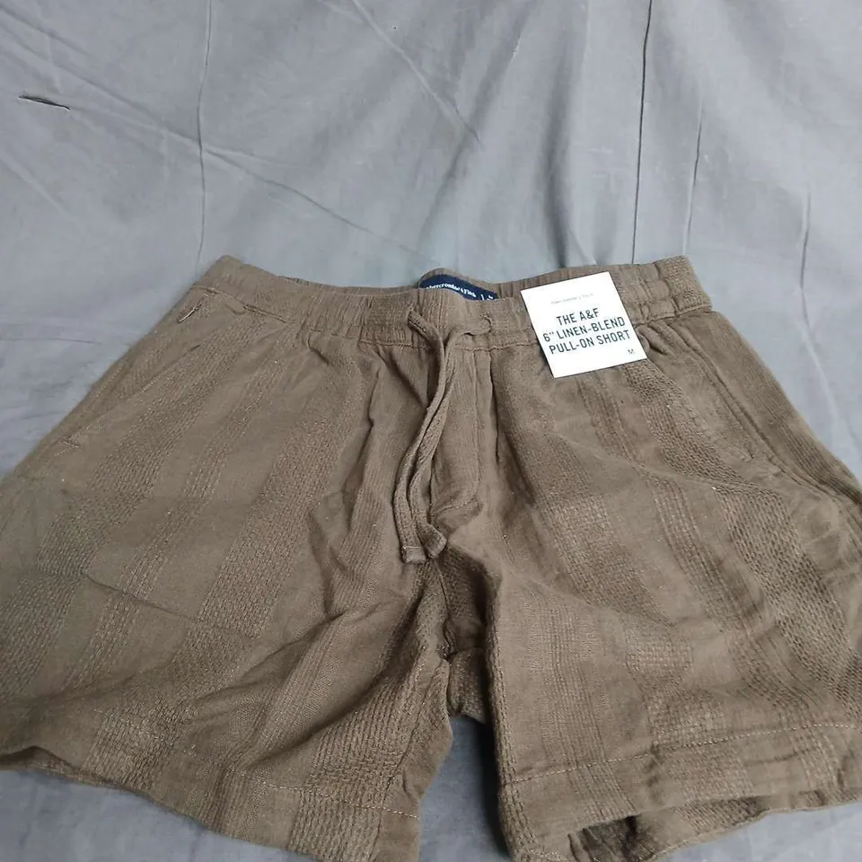 ABERCROMBIE AND FITCH LINEN BLEND PULL ON SHORTS SIZE M