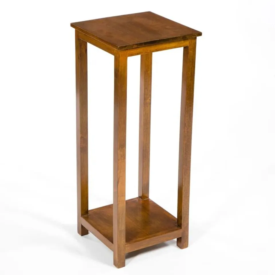 BOXED ASRO SQUARE PEDESTAL RUBBERSOOD PLANT STAND